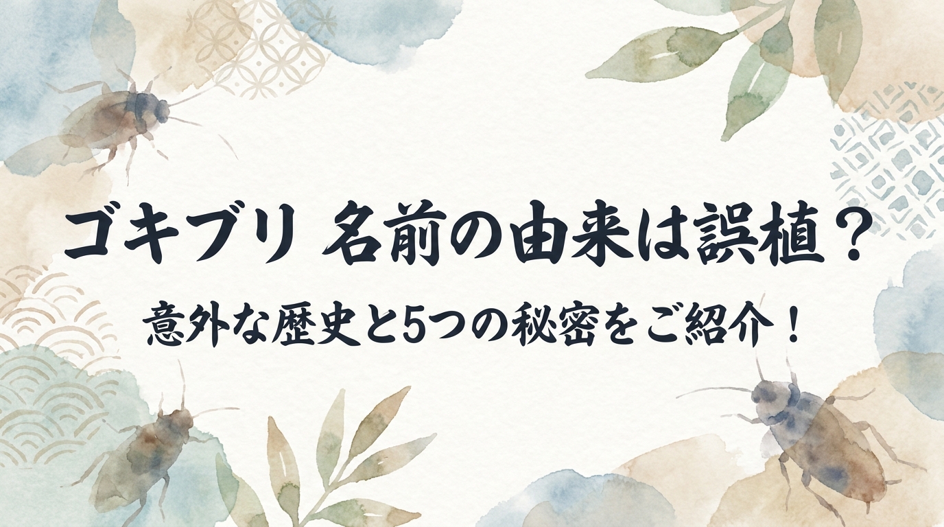 ゴキブリ 名前の由来は誤植？意外な歴史と5つの秘密をご紹介！