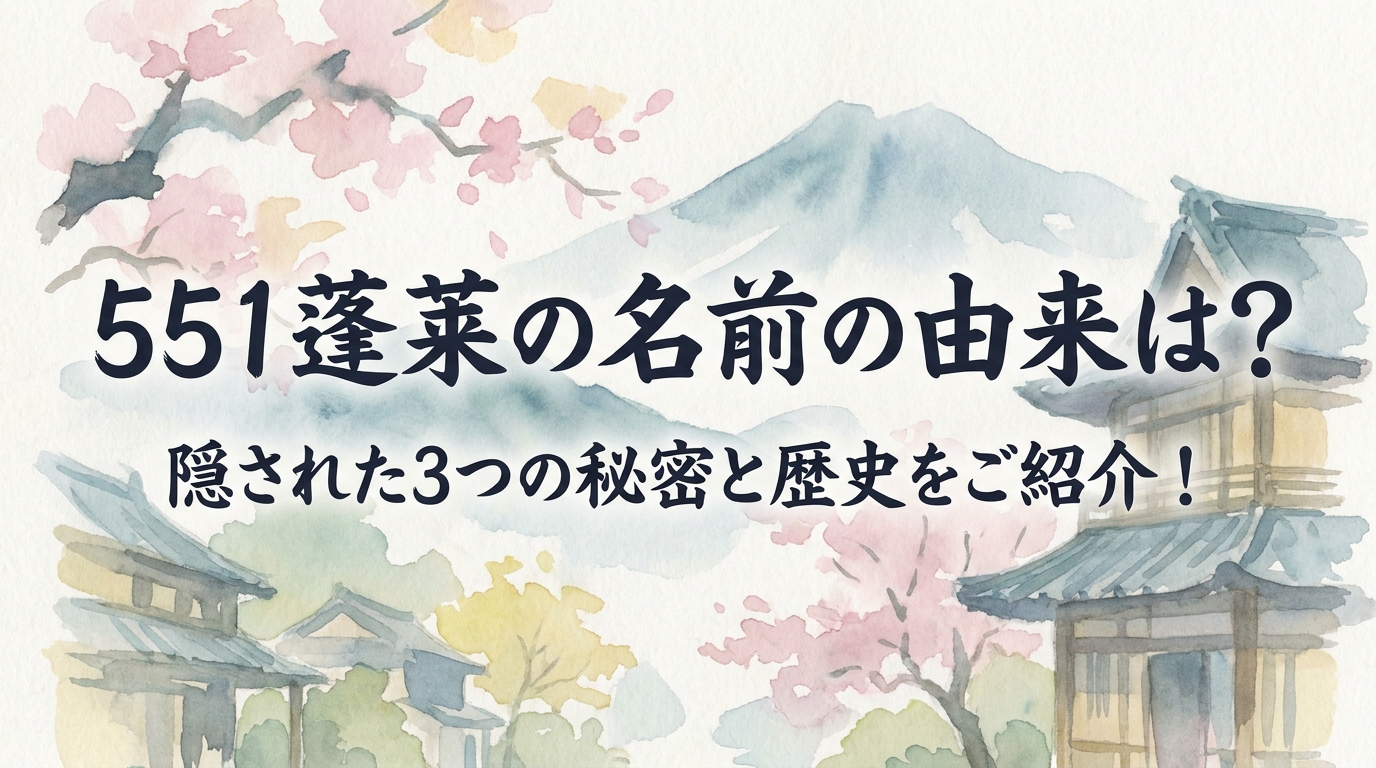 551蓬莱の名前の由来は？隠された3つの秘密と歴史をご紹介！