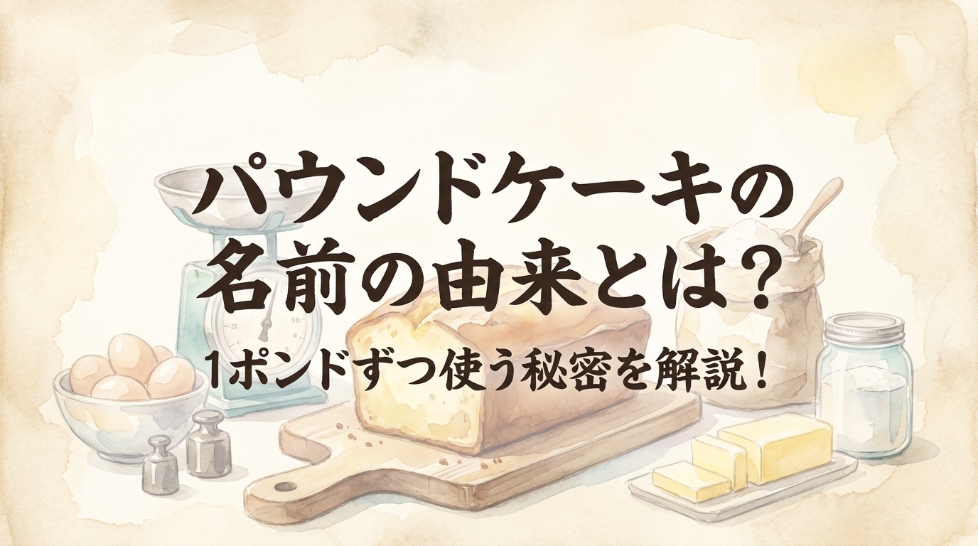 パウンドケーキの名前の由来とは?1ポンドずつ使う秘密を解説!