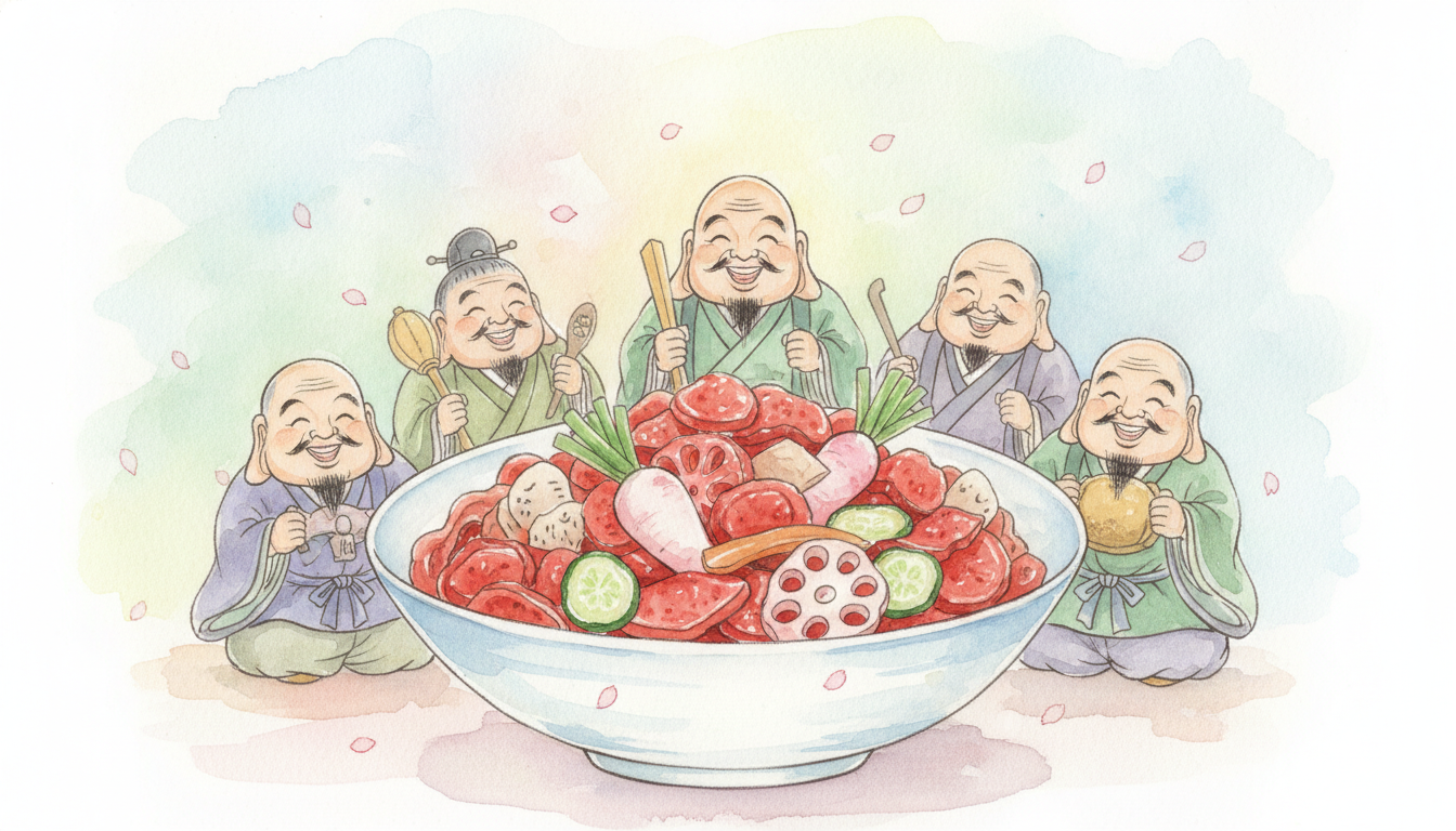 福神漬けは「七福神」にちなんで名付けられた説が最有力！