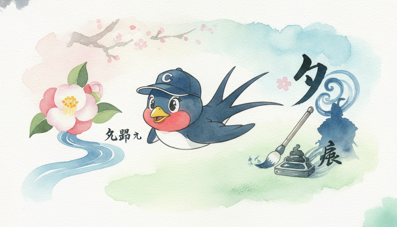 つば九郎 名前の由来は「つばくろ」と「九郎」の組み合わせ!
